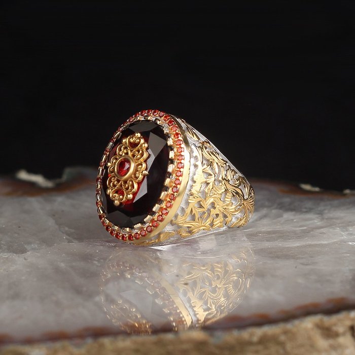 Авторское серебряное кольцо, перстень, печатка ручной работы 925 пробы с позолотой Луцк