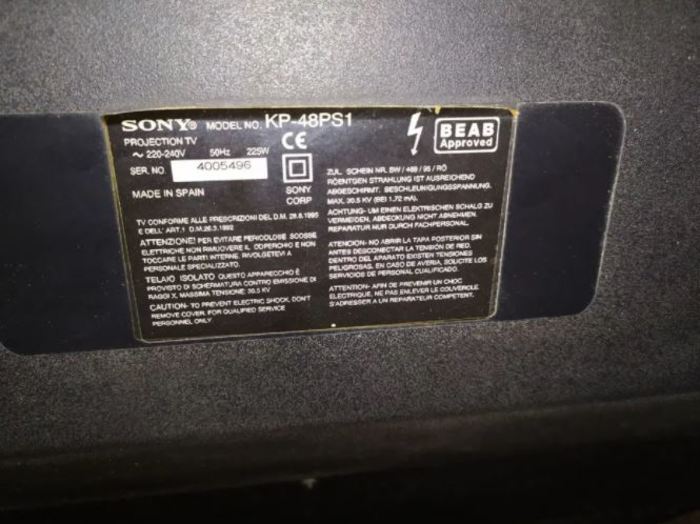 Отдам даром телевизор Sony KP-48ps1. Главное вывезите Київ