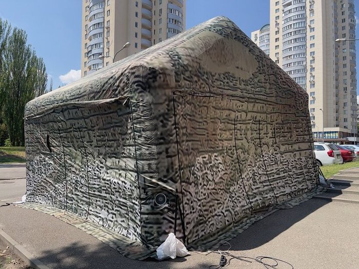 Військовий камуфляжний намет з вбудованою повітродувкою Київ