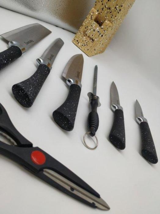 Набор ножей Rainberg RB-8806 на 8 предметов с ножницами + подставка Черный Одесса